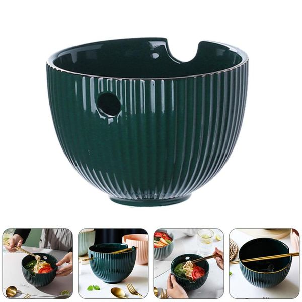 

bowls 1pc ceramic noodle bowl multi-function ramen practical instant