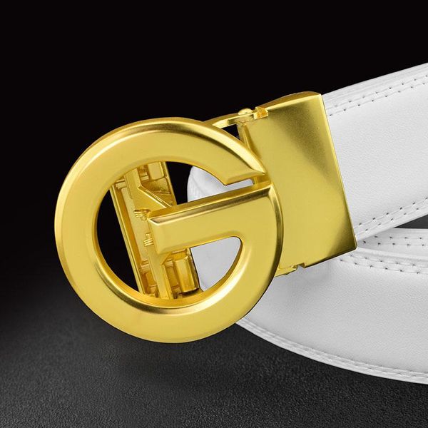 

belts letter buckle fashion western belt crocodile grain leather automatic white men's, Black;brown