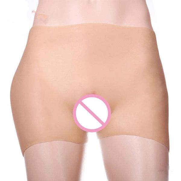 

men's body shapers 3470g full silicone padded buttocks hips enhancer fake vagina shaper underwear pants waist size 63-120cm beige, Black;brown