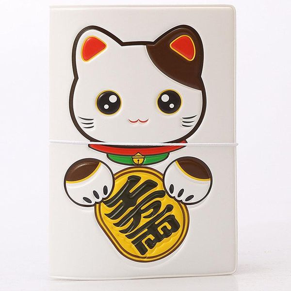

card holders cartoon fortune cat pu leather bag passport holder id cover cute kid bank, Brown;gray