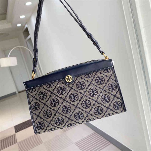 

tb new old flower underarm hand bag canvas splicing cowhide shoulder fashion women's