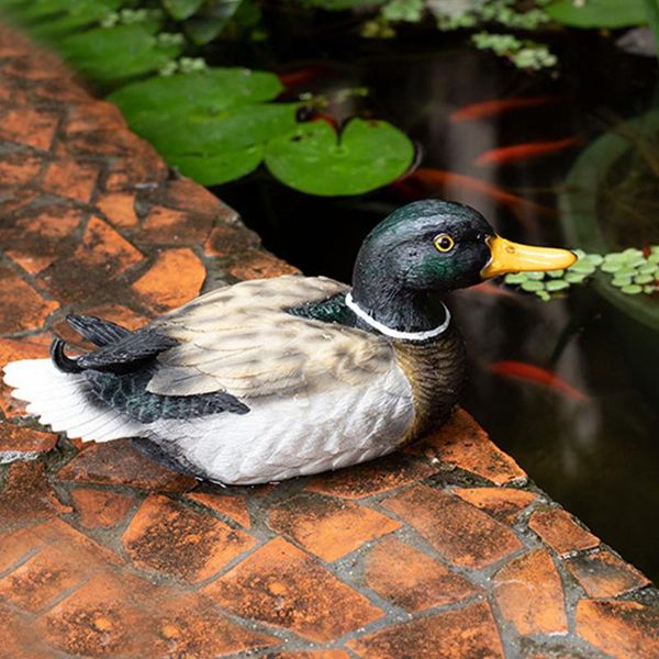 

garden decorations pond lawn simulation animal shaped patio resin statue decoration indoor outdoor park home green duck ornament landscaping