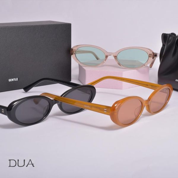 

sunglasses 2021 style oval women men gentle dua polarizing uv400 lenses sun glasses with original case, White;black