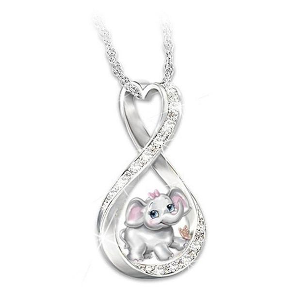 

chains exquisite cute elephant animal necklace female charm banquet wedding accessories valentine's day gift wholesale, Silver
