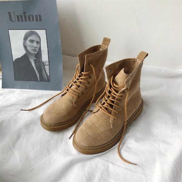 

boots female women shoes ankle 2021 autumn british wind genuine leather thick with short motorcycle, Black