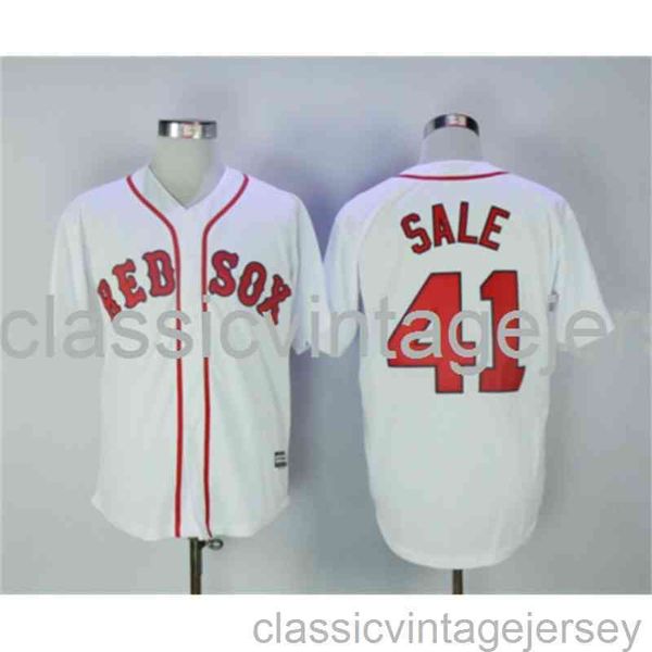 Вышивка Chris Sale American Baseball Знаменитая Джерси Сшитая Мужчина Женщины Молодежный бейсбол Джерси размер XS-6XL