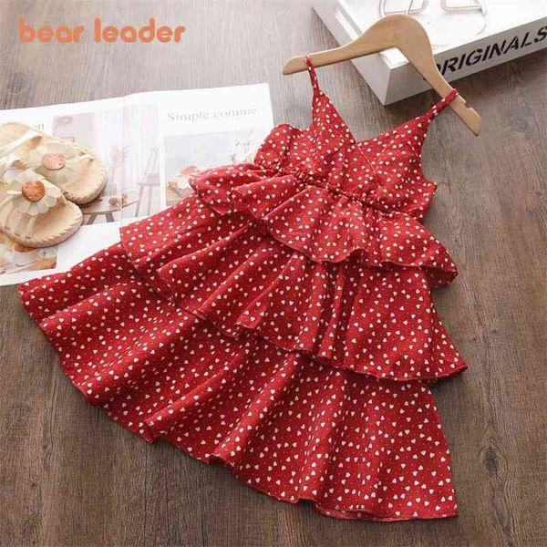 

summer dress for girls beach red costume polka dots pattern princess party es vestidos infantil 210429, Red;yellow