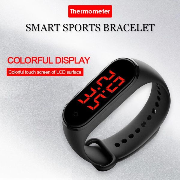 

smart wristbands watch led time display body temperature measurement thermometer smartwatch refined special appearance eco-friendly