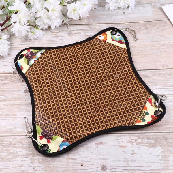 

kennels & pens dual-side sleeping bed hamster cool pad rattan canvas adorable hanging cushion diy hammock for home cage four seasons supplie