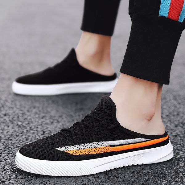 

sandals 2021 men casual shoes fashion breathable canvas sneakers summer beach slippers walking, Black