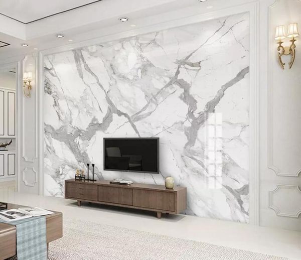 

wallpapers cjsir custom white marbled po wallpaper 3d mural living room tv backdrop bedroom for wall papers home decoration