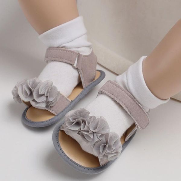 

summer born children's shoes fashion sweet princess baby girl flower sandals toddler soft breathable bow, Black;red