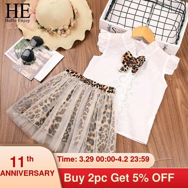 

hello enjoy 2021baby girl dress summer white tie + flower princess two-piece suit casual clothing sets