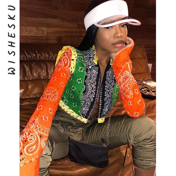 

women's jackets women basic jacket bomber femme contrast color vintage paisley pattern cropped moto biker 2021 autumn short coat, Black;brown