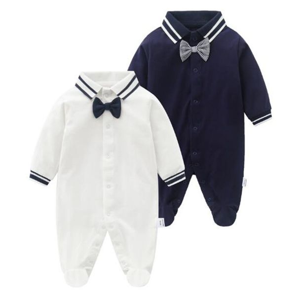 

kids spring autumn boy girl gentleman rompers baby born clothes s 210521, Blue