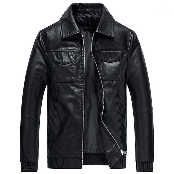 

men's jackets fashion winter men solid colors fur pu leather motorcycle casual long sleeve turn-down collar zipper coat outwear#g3, Black;brown