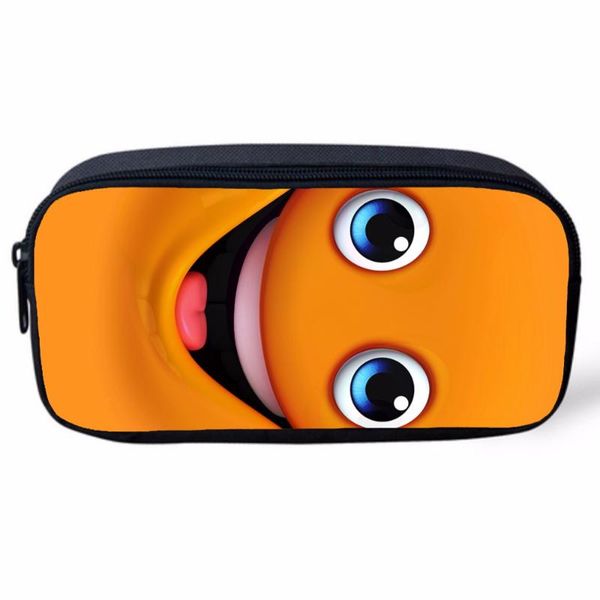 

fashionable girl cosmetic bag 3d cartoon smile print pencil case student writing supplies stationery storage office school suppl bags & case