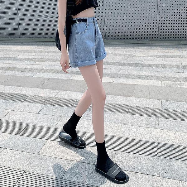 

women's shorts short pants women high waisted casual street fashions jean for 2021 denim summer, White;black