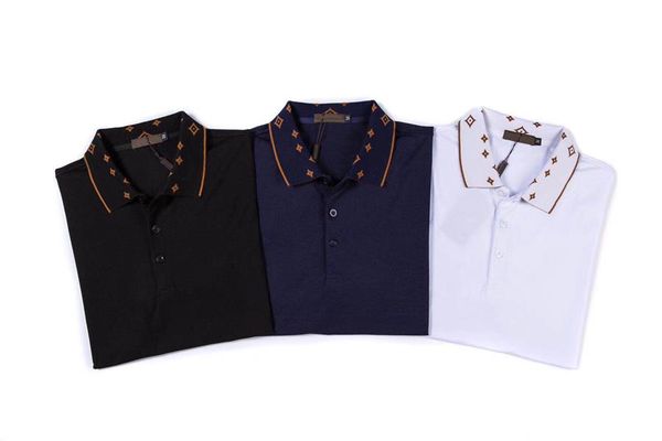 

2021 business casual polo shirt tshirt men sleeve stripe slimmer manly society men's fashion checked five color chooes m-3xl#t16, White;black