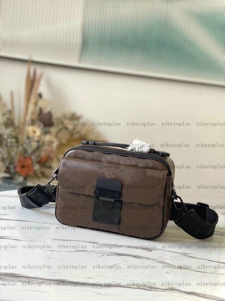 

m45806 s lock macassar mens designer messenger bag black embossed monograms shoulder courier handbag designers luxurys cross body purse wall