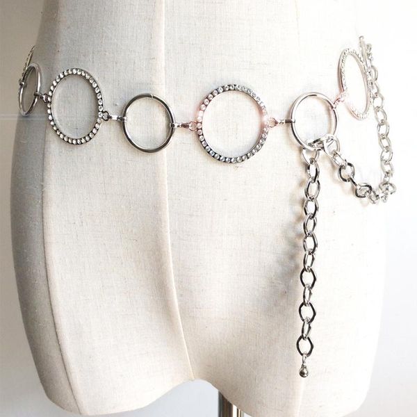 

belts street luxury women's tassel ring chain belt rhinestone bride silver bling female crystal waistband accessories, Black;brown
