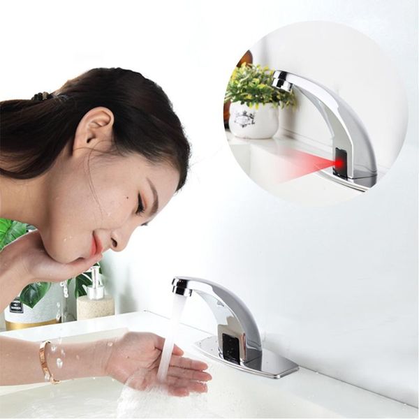 

cold bathroom automatic touch sensor faucets water saving inductive electric tap mixer battery power sink