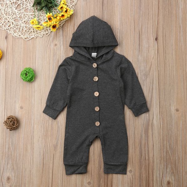 

cute baby kids boys girls infant hooded romper jumpsuit clothes outfits, White