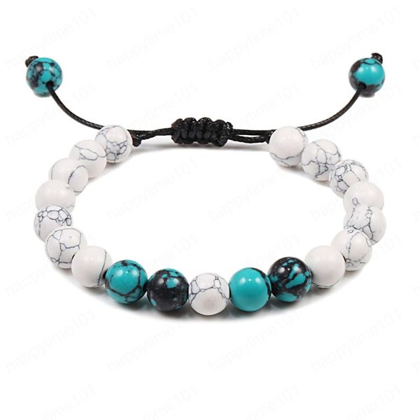 Braccialetto in pietra lavica naturale regolabile Donna Pietra nera naturale con occhio di tigre Buddha Bead Yoga Diffusore di olio Braccialetti blu Gioielli