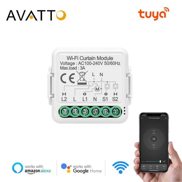 

smart home control tuya wifi curtain switch module,app remote diy for blinds roller shutter work google alexa
