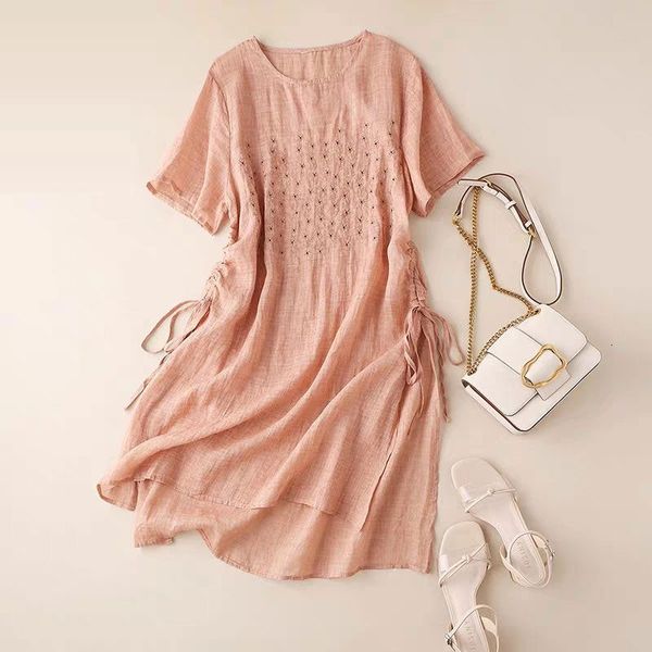

t shirts arrival summer women short sleeve loose long t-shirt vintage embroidery cotton linen tee shirt femme casual m262 ijqs, White