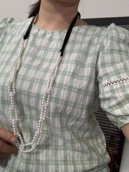 

chains 6mm imitaion pearl women necklace handmade loops with velvet tie jewelry wholesale, Silver