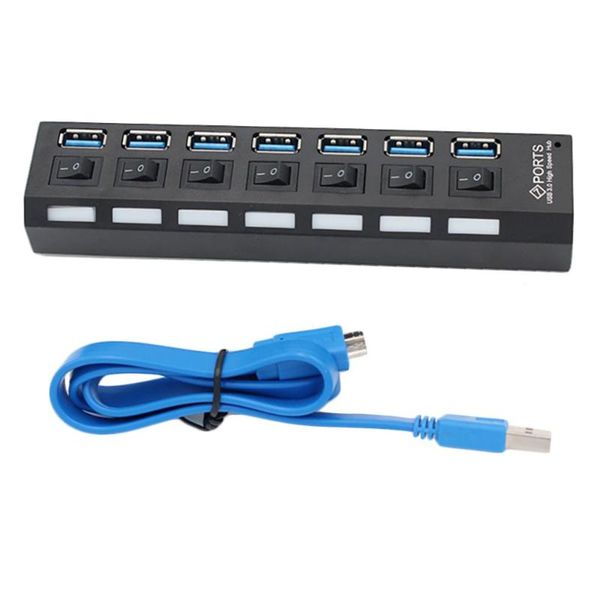 

hubs usb hub micro 3.0 splitter with power adapter 4/7 port high speed 5gbps for pc accessories