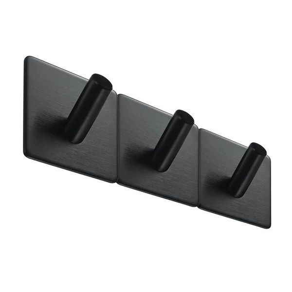 

bath accessory set multi-function1 pc 3m self adhesive hooks heavy duty stainless steel wall mounted waterproof black hook