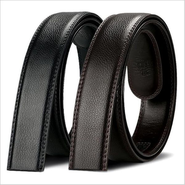 

3.5 cm wide cintos para homens large size 130cm 135cm 140cm automatic buckle strap man leather belt no belts, Black;brown