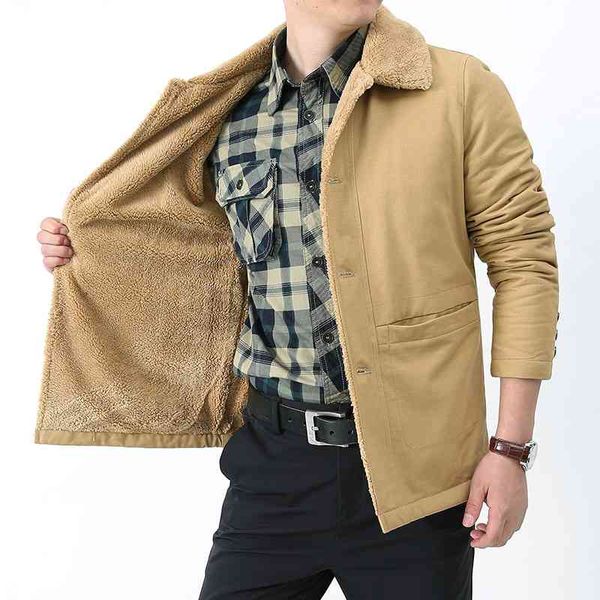 

2021 winter new plush thickened jacket us ma1 air force solid cotton tooling coat, Black