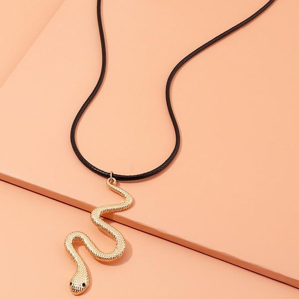 

pendant necklaces punk snake necklace unquie men women leather cord neck jewelry statement pouplar chokers party gifts charm drop, Silver