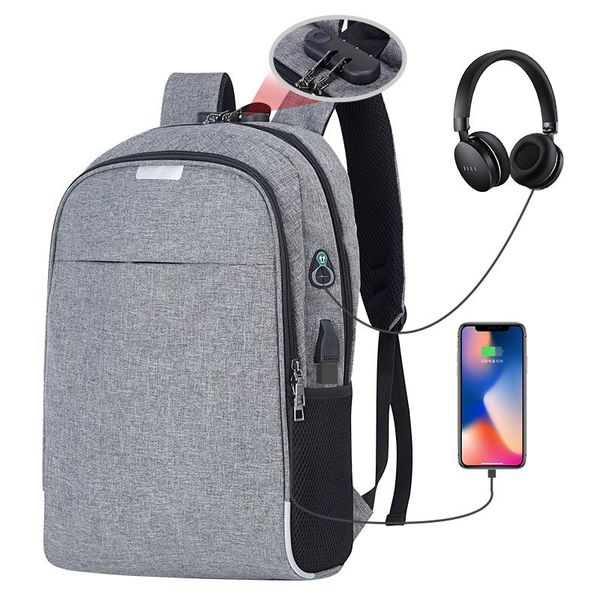 

backpack 15.6" lapusb charging travel daypacks male anti theft mochila leisure large capacity men schoolbag