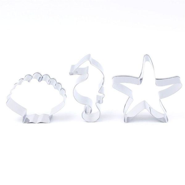 

baking moulds 3pcs ocean starfish shell hippocampus mold creative biscuits soft candy chocolate cake knife diy decoration tools