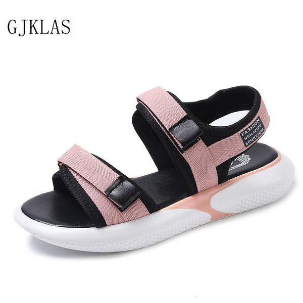 

sandals big size women 2021 open toe flat casual outdoor women's fashion shoes beach platform sandels pink black girls flats