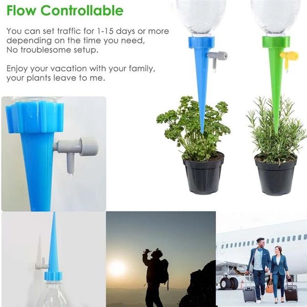 6/12 pcs pulverizadores auto drip irrigação sistema de rega gotejador spike kits jardim planta doméstica flor ferramentas automáticas de waterer