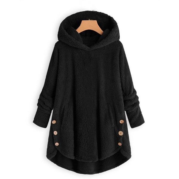 

women's wool & blends jackets 2021 autumn winter women warm coats vintage plus size casual printed hooded outwear fashion long sleeve z, Black