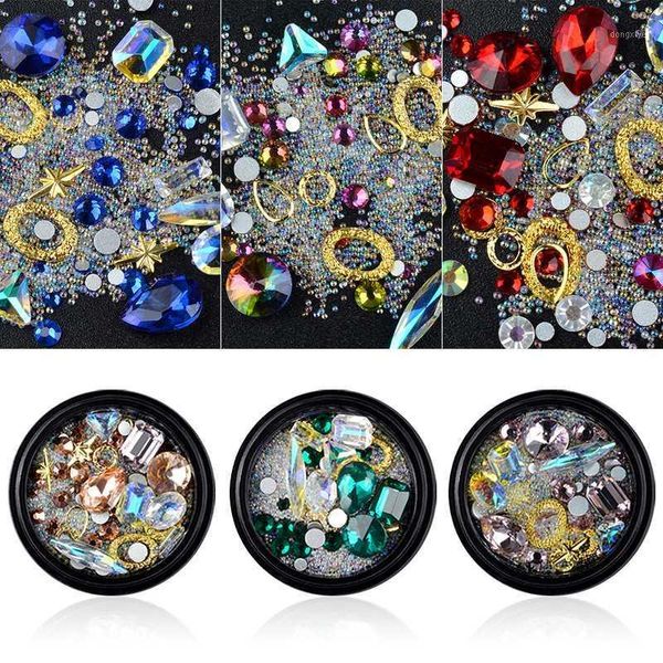 

nail rhinestones crystal stone art decoration mini beads metal rivet accessories diy decors tips art1, Silver;gold