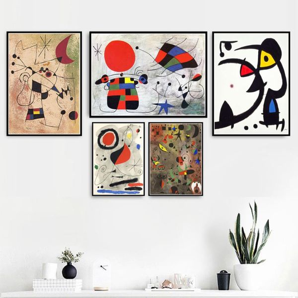 

paintings poster prints joan miro modern surrealism abstract artwork art canvas oil painting wall pictures for living room home decor