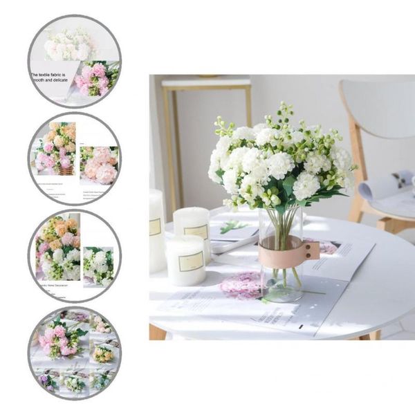 

decorative flowers & wreaths anti-deformed 1 bouquet creative realistic fake hydrangea flexible faux no watering household supplies