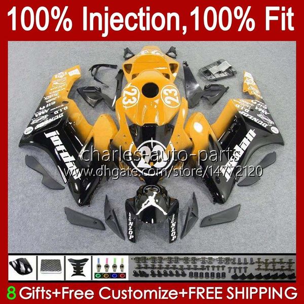 OEM Body для Honda CBR 1000 Обсуждение CBR1000 RR CBR-1000 CC 2004 2005 Кузов CBR-1000 CC 2004 2005 CBR 1002NO.100 CBR 1000RR 1000CC Желтый Black 2004-2005 CBR1000RR 04 05 Формация инъекций