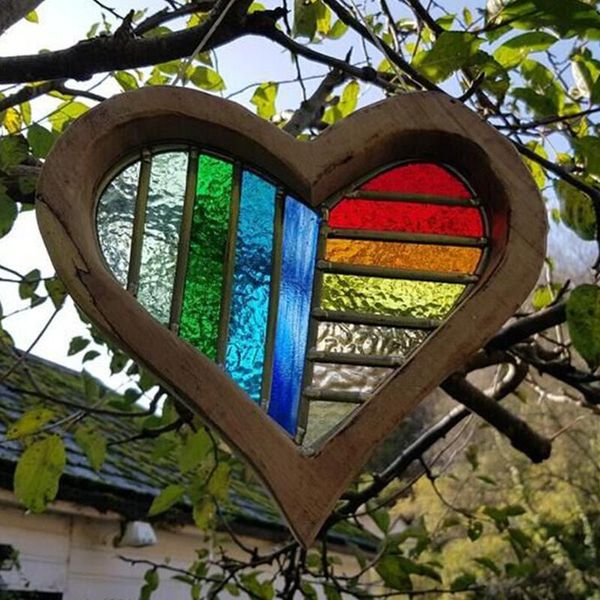 

decorative objects & figurines home decoration rainbow love pendant crafts courtyard 2 style decorations miniatures hanging decor