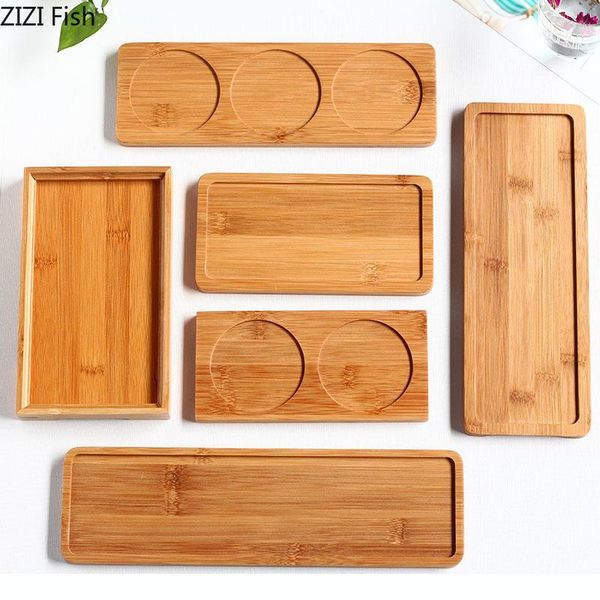 

dishes & plates bamboo wood sushi plate japanese-style rectangular tea tray cake dessert display fruit