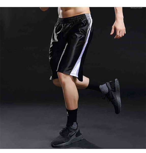 

running elastic waist short pants casual cool knee length pocket shorts summer striped panelled pants mens sport, White;black