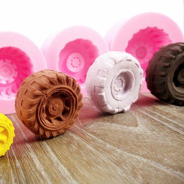 

cake tools 4pcs/set tires wheel cartoon fondant molds bow chocolate mould for the kitchen baking sugarcraft decoration