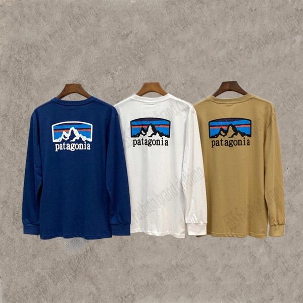 

sweatshirts men's fashion brand net red patagonia long sleeve t-shirt men round neck pullover, Black